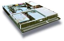 1u-height server, top open